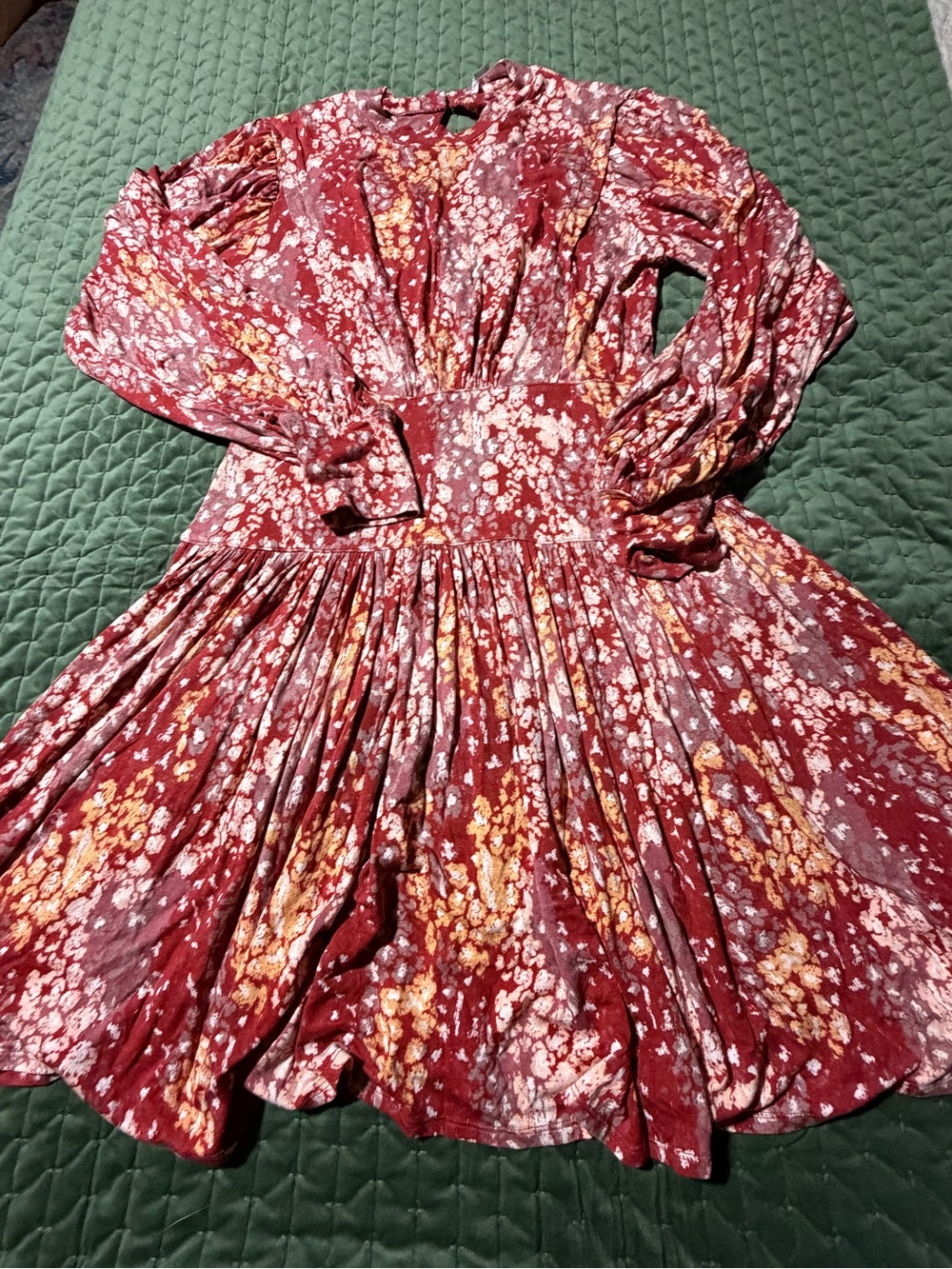 Free People Heartbeats mini dress in a red floral boho size large